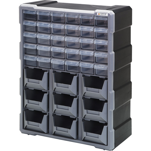 Armoire &agrave; tiroir, Plastique, 39 tiroirs, 15" x 6-1/4" x 18-3/4", Noir NRZ Safety Inc.