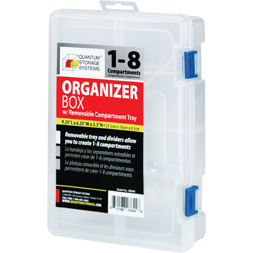 Plastic Compartment Box, 6.25" W x 9.25" D x 2.2" H, 8 Compartments NRZ Safety Inc.