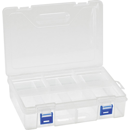 Plastic Compartment Box, 6.25" W x 9.25" D x 2.2" H, 8 Compartments NRZ Safety Inc.