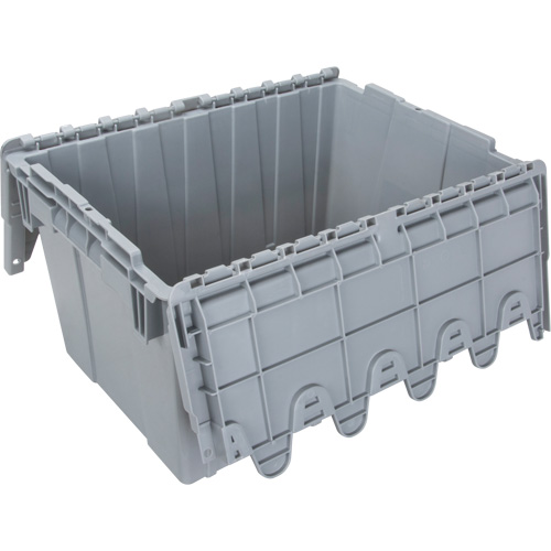 Contenant de distribution en plastique avec dessus basculant, 21,65" x 15,5" x 12,5", Gris NRZ Safety Inc.