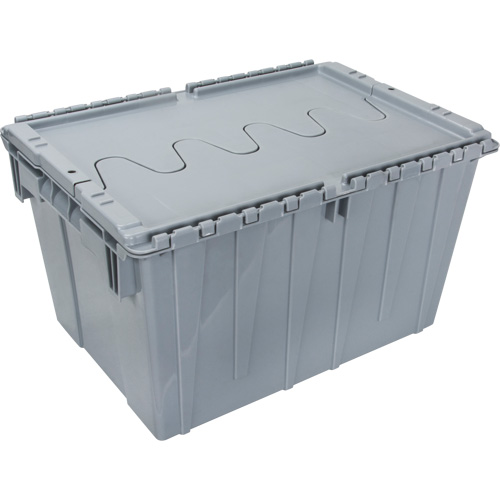 Contenant de distribution en plastique avec dessus basculant, 21,65" x 15,5" x 12,5", Gris NRZ Safety Inc.