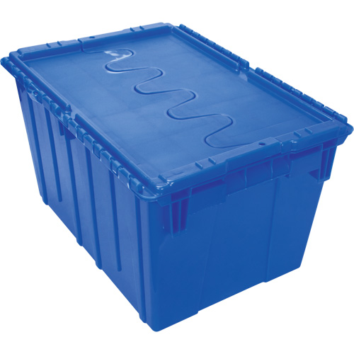 Contenant de distribution en plastique avec dessus basculant, 21,65" x 15,5" x 12,5", Bleu NRZ Safety Inc.