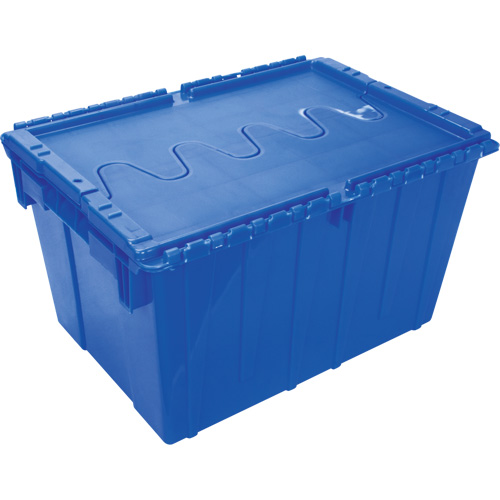 Contenant de distribution en plastique avec dessus basculant, 21,65" x 15,5" x 12,5", Bleu NRZ Safety Inc.