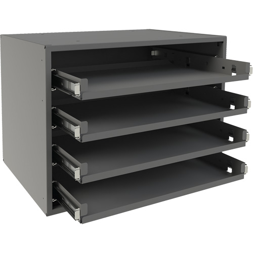 Support &agrave; petit roulement, Acier, 4 compartiments, 15-9/16" la x 11-7/8" p, 11-5/16" h, Gris NRZ Safety Inc.