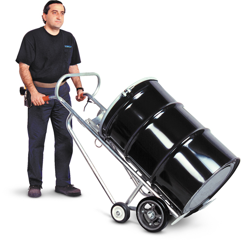 Drum Truck with Hand Brake, Aluminum Construction, 25 - 55 US Gal. (20 - 45 Imperial Gal.) NRZ Safety Inc.