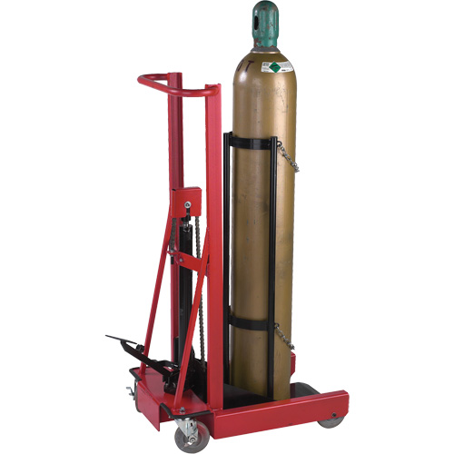 Hydraulic Cylinder Lift, Rubber Wheels, 12" W x 20" L Base, 300 lbs. NRZ Safety Inc.