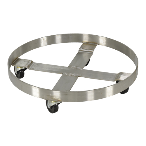 Drum Dollies, Stainless Steel, 800 lbs. Capacity, 23-1/4" Diameter, Rubber Casters NRZ Safety Inc.