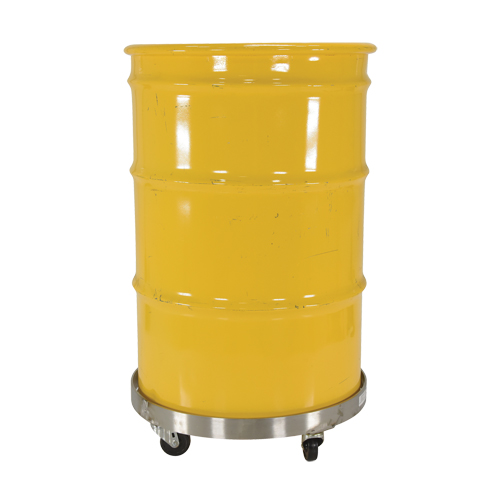 Drum Dollies, Stainless Steel, 800 lbs. Capacity, 23-1/4" Diameter, Rubber Casters NRZ Safety Inc.