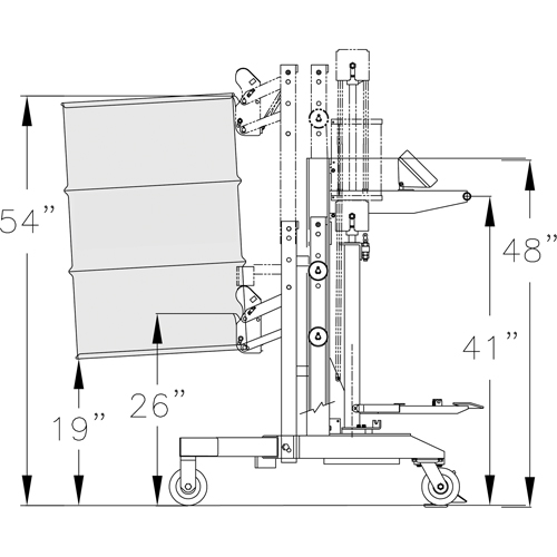 Ergonomic Drum Handler Scale Model - DM-1100-S, 30 - 85 US Gal. (25 - 70 Imperial Gal.) NRZ Safety Inc.