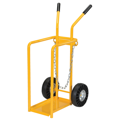Gas Cylinder Cart, Mold-on Rubber Wheels, 9-13/16" W x 16" L Base, 150 lbs. NRZ Safety Inc.