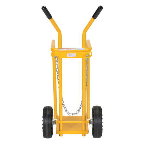 Gas Cylinder Cart, Mold-on Rubber Wheels, 9-13/16" W x 16" L Base, 150 lbs. NRZ Safety Inc.