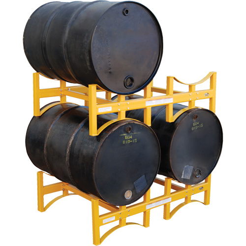 Porte-barils empilable en acier, 2 barils, Capacit&eacute; de 1600 lb, 45-1/2" la x 29-7/8" p x 12-3/4" h NRZ Safety Inc.