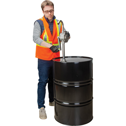 Pompe rotative pour baril, Acier inoxydable, Pour capacit&eacute; 55 gal., 12 oz/course NRZ Safety Inc.