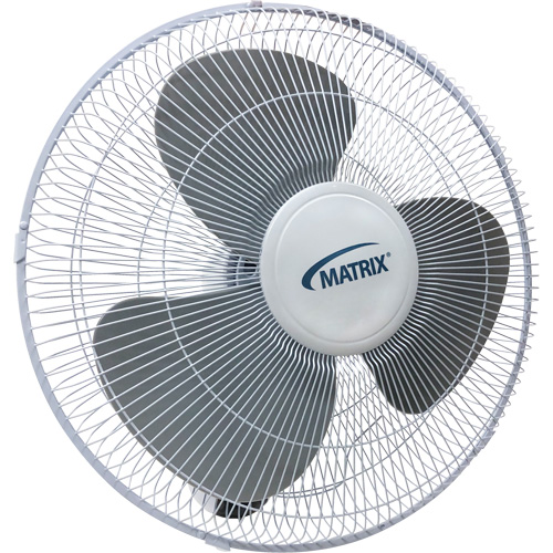 Wall Mount Oscillating Fan, Commercial, 3 Speed, 16" Diameter NRZ Safety Inc.