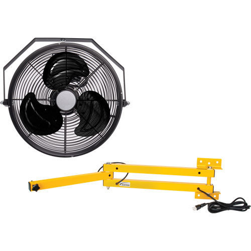 Industrial Workstation Fan Kit with Double Locking Arm, Industrial, 3 Speed, 12" Diameter NRZ Safety Inc.