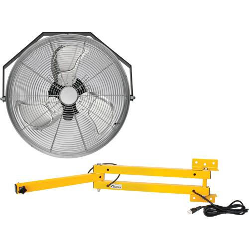 Industrial Workstation Fan Kit with Double Locking Arm, Industrial, 3 Speed, 18" Diameter NRZ Safety Inc.