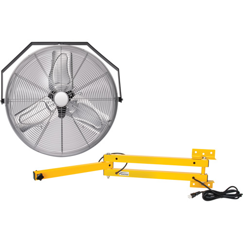 Industrial Workstation Fan Kit with Double Locking Arm, Industrial, 3 Speed, 24" Diameter NRZ Safety Inc.