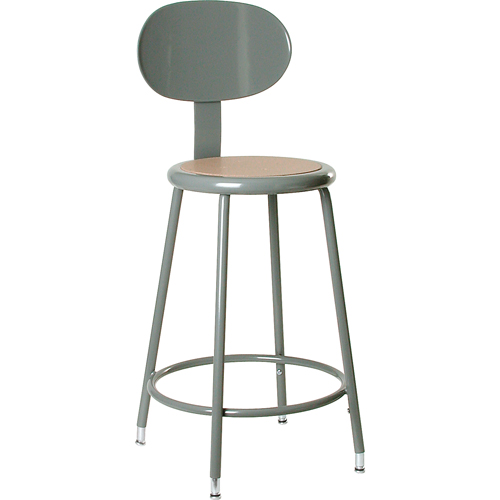 500 Series Stool, Stationary, Adjustable, 25" - 33", Steel/Masonite Seat, Grey NRZ Safety Inc.