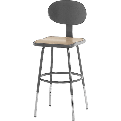 500 Series Stool, Stationary, Adjustable, 18" - 26", Steel/Masonite Seat, Grey NRZ Safety Inc.