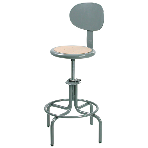 600 Series Stool, Stationary, Adjustable, 22" - 28", Steel/Masonite Seat, Grey NRZ Safety Inc.
