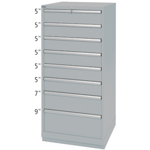 Armoires de rangement avec tiroirs, 8 tiroirs, 28-1/4" la x 28-1/2" p x 59-1/2" h, Gris NRZ Safety Inc.