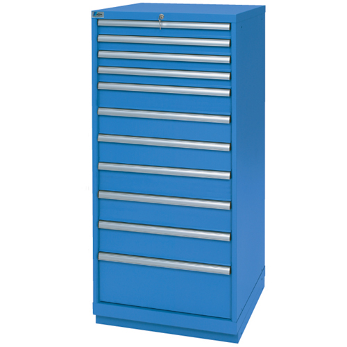 Drawer Cabinets, 11 Drawers, 28-1/4" W x 28-1/2" D x 59-1/2" H, Bright blue NRZ Safety Inc.