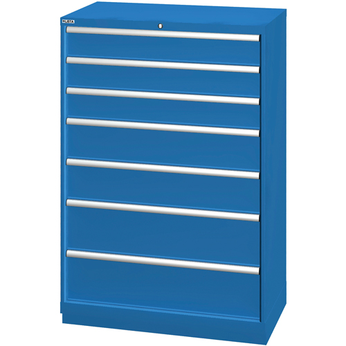 Drawer Cabinets, 7 Drawers, 40-1/4" W x 22-1/2" D x 59-1/2" H, Bright blue NRZ Safety Inc.