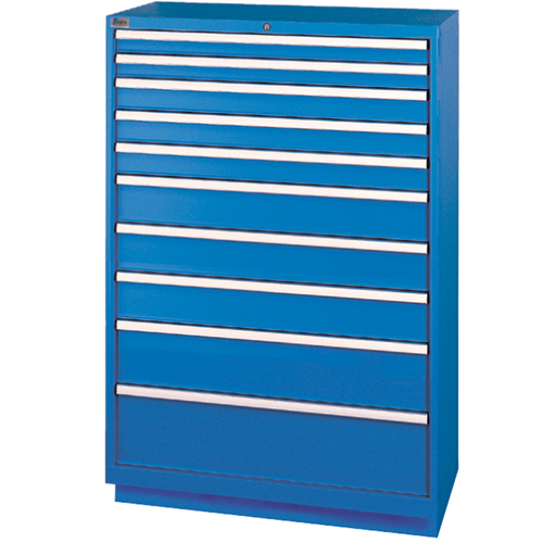 Drawer Cabinets, 10 Drawers, 40-1/4" W x 22-1/2" D x 59-1/2" H, Bright blue NRZ Safety Inc.