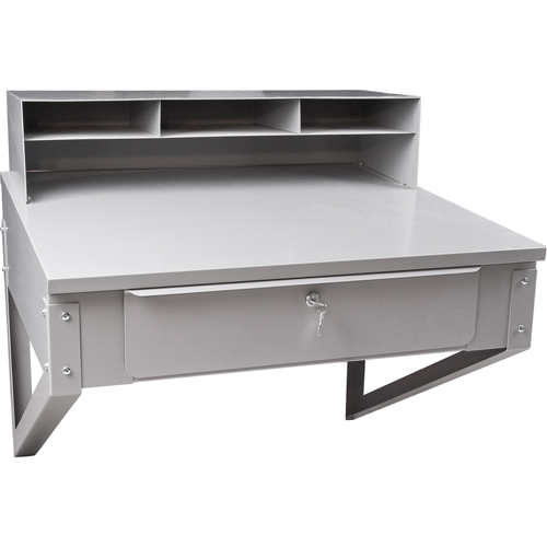 Pupitre d'atelier mural, 34-1/2" la x 28" p x 31" h, Gris NRZ Safety Inc.