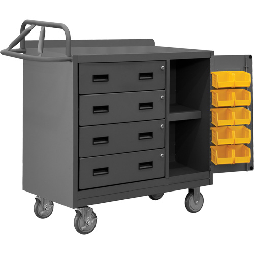 Armoire d'&eacute;tabli mobile avec bacs, Acier Surface NRZ Safety Inc.