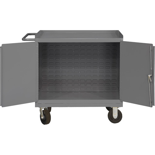 Mobile Workbench Cabinet with Louvered Panel Back, Steel Surface NRZ Safety Inc.