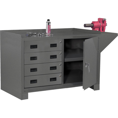 Post de travail fixe, Acier Surface, 60-1/8" la x 24-1/4" p x 36-1/4" h NRZ Safety Inc.