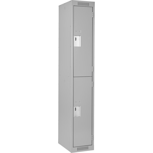Clean Line Lockers, 2 -tier, 12" x 18" x 72", Steel, Grey, Rivet (Assembled) NRZ Safety Inc.