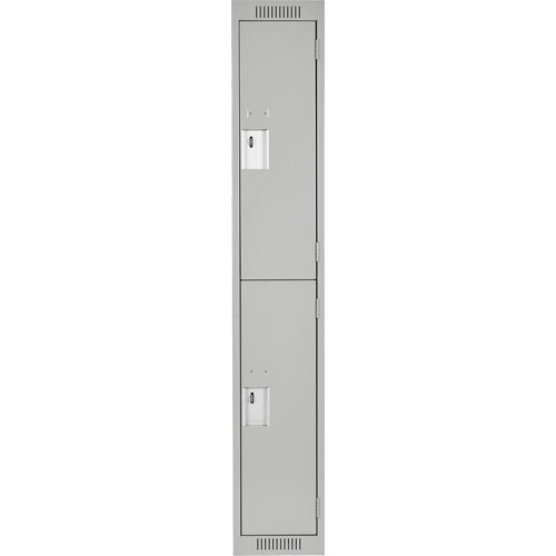 Clean Line Lockers, 2 -tier, 12" x 18" x 72", Steel, Grey, Rivet (Assembled) NRZ Safety Inc.