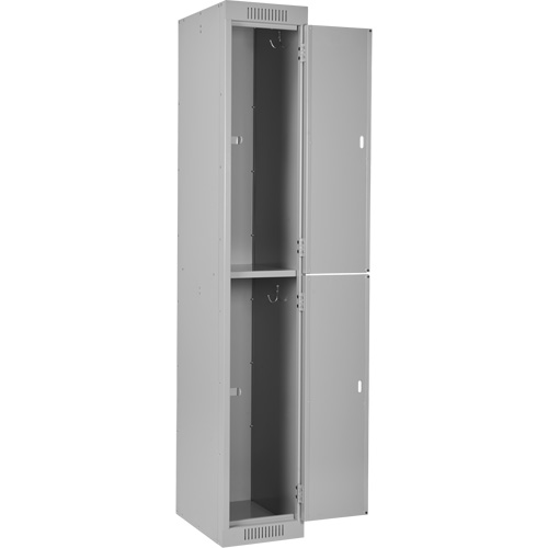 Clean Line Lockers, 2 -tier, Bank of 4, 48" x 18" x 72", Steel, Grey, Rivet (Assembled) NRZ Safety Inc.