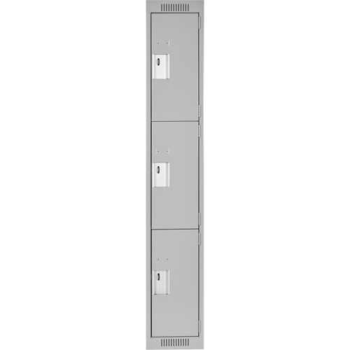 Casiers Clean Line, 3 niveaux, 12" x 18" x 72", Acier, Gris, Rivet (assembl&eacute;) NRZ Safety Inc.