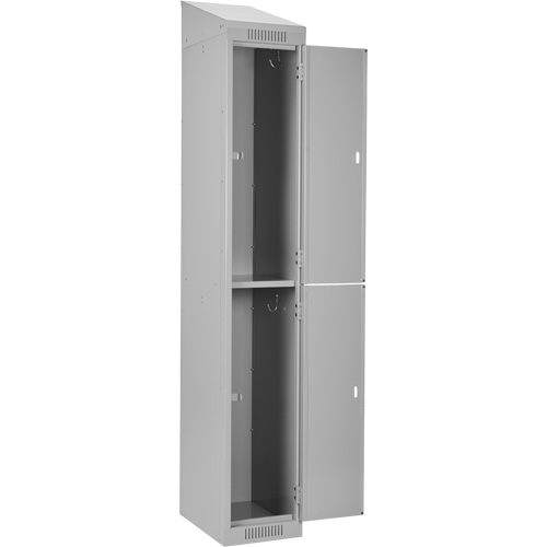 Clean Line Lockers, 2 -tier, Bank of 3, 36" x 18" x 78", Steel, Grey, Rivet (Assembled) NRZ Safety Inc.