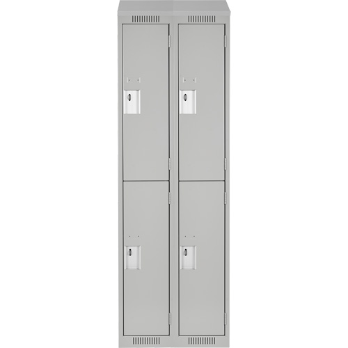 Clean Line Lockers, 2 -tier, Bank of 2, 24" x 18" x 78", Steel, Grey, Rivet (Assembled) NRZ Safety Inc.