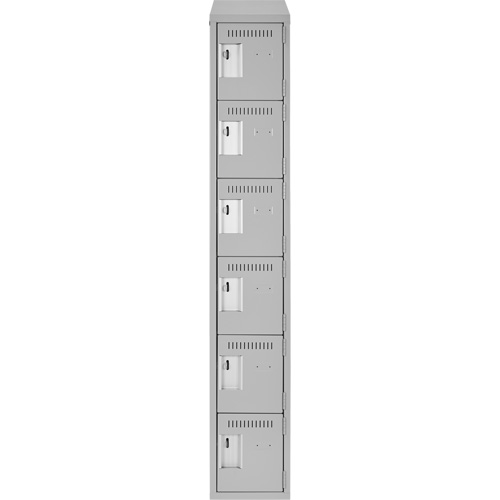 Clean Line Lockerette , 6 -tier, 12" x 18" x 78", Steel, Grey, Rivet (Assembled) NRZ Safety Inc.