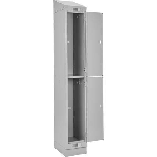 Clean Line Lockers, 2 -tier, Bank of 4, 48" x 18" x 82", Steel, Grey, Rivet (Assembled) NRZ Safety Inc.