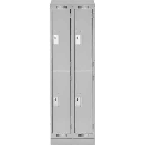 Clean Line Lockers, 2 -tier, Bank of 2, 24" x 18" x 82", Steel, Grey, Rivet (Assembled) NRZ Safety Inc.