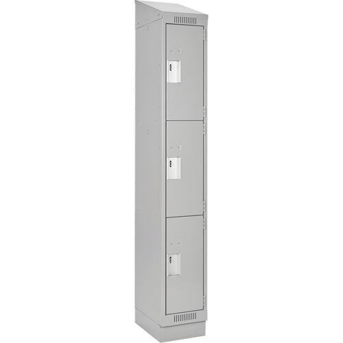 Casiers Clean Line, 3 niveaux, 12" x 18" x 82", Acier, Gris, Rivet (assembl&eacute;) NRZ Safety Inc.
