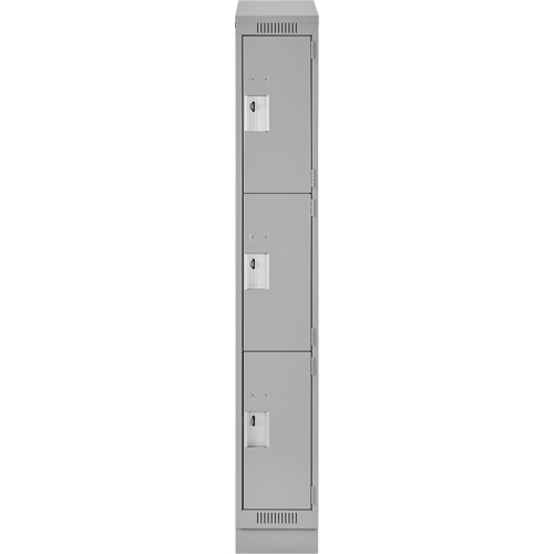 Casiers Clean Line, 3 niveaux, 12" x 18" x 82", Acier, Gris, Rivet (assembl&eacute;) NRZ Safety Inc.