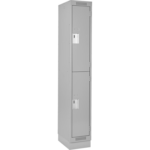 Casiers Clean Line, 2 niveaux, 12" x 18" x 76", Acier, Gris, Rivet (assembl&eacute;) NRZ Safety Inc.