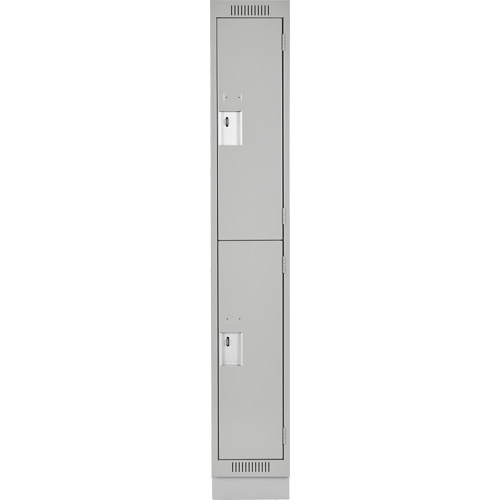 Casiers Clean Line, 2 niveaux, 12" x 18" x 76", Acier, Gris, Rivet (assembl&eacute;) NRZ Safety Inc.