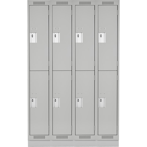 Clean Line Lockers, 2 -tier, Bank of 4, 48" x 18" x 76", Steel, Grey, Rivet (Assembled) NRZ Safety Inc.