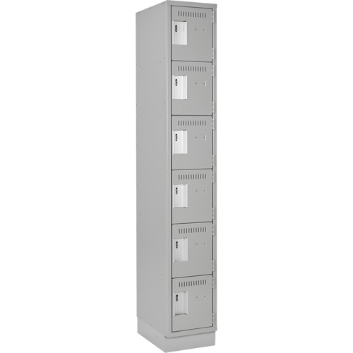 Clean Line Lockerette, 6 -tier, 12" x 18" x 76", Steel, Grey, Rivet (Assembled) NRZ Safety Inc.