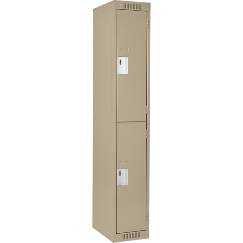 Clean Line Lockers, 2 -tier, 12" x 18" x 72", Steel, Beige, Rivet (Assembled) NRZ Safety Inc.