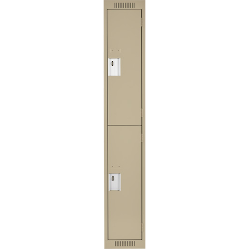 Clean Line Lockers, 2 -tier, 12" x 18" x 72", Steel, Beige, Rivet (Assembled) NRZ Safety Inc.