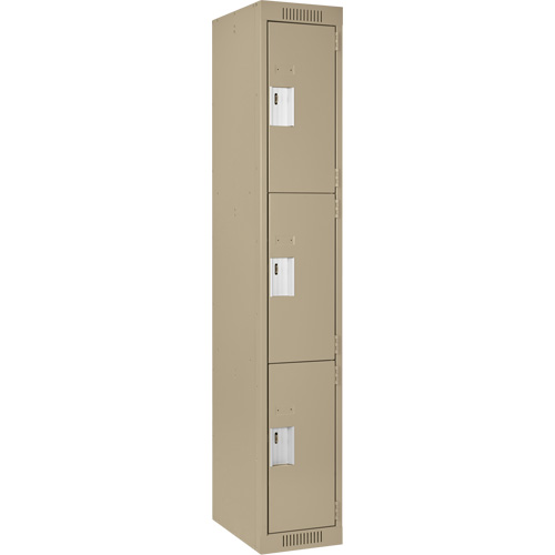 Casiers Clean Line, 3 niveaux, 12" x 18" x 72", Acier, Beige, Rivet (assembl&eacute;) NRZ Safety Inc.